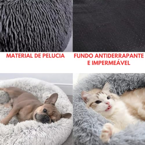 Caminha Nuvem CAMA Pet Redonda PELUCIA Para Cachorros E Gatos DONUT FILHOTES TODA ACOLCHOADA BORDAS