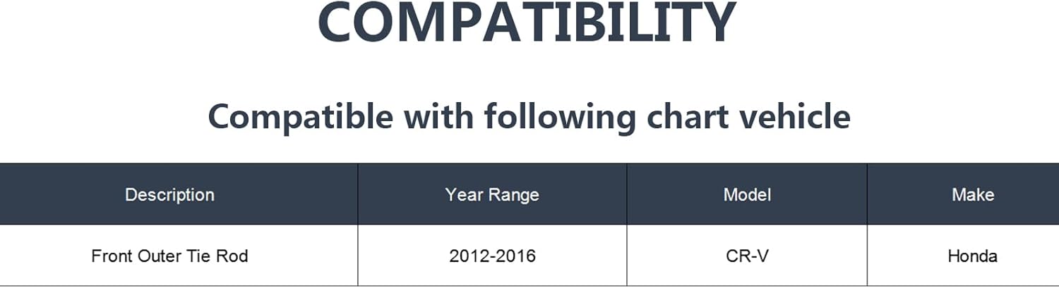 ES801156 ES801157 Outer Tie Rod Ends for Honda CR-V 2012 2013 2014 2015 2016, Front Tie Rod End Kit, Steering Tie Rod End for Honda CRV - 2pc