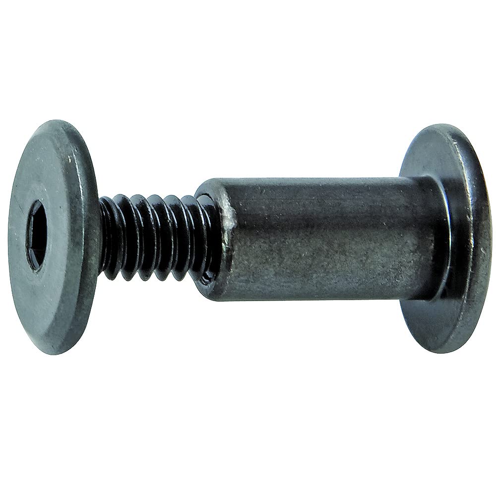 1/4-20 X 1/2 Inch Joint Connector Caps - Black Zinc Plated Steel (30 Piece Pack)