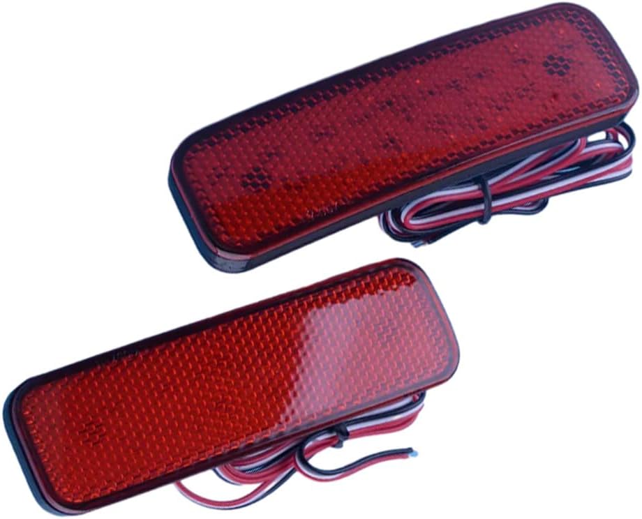 Riloer Rear Bumper Tail Light Lamp, BK21515C0AA, 2014-2020 Compatible with Ford Transit Van, Red LED Rear Bumper Reflector Red Lens Pair