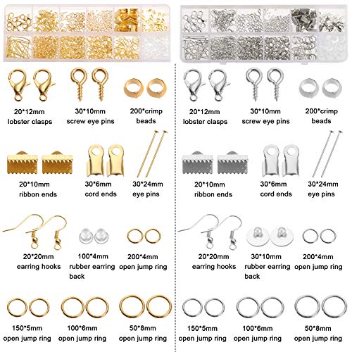 Gootrades Jewelry Making Kit for Adults, Jewelry Making Supplies Kit with Jewelry Tools, 3mm 14400pcs Beads Jewelry Pliers Earring Charms Making Kit Wires Findings Set for Jewelry Making Repair
