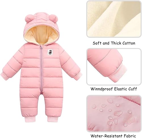 Miniatura 5 de BYFRI Baby Boys Girls Snowsuit Infant Winter Clothes Newborn Hooded Jacket Toddler Jumpsuit Coat