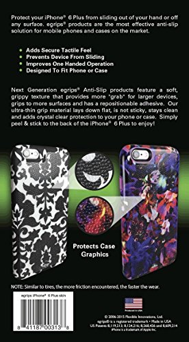 egrips 1.6 X 2.25 in (41x57mm) Clear Anti-slip Sticker 3 Pack - Universal Grip Stickers for Mobile Cell Phone & Cases, Remote Controls, Powerbanks, and Many Other Small / Handheld Devices - Cleanly Removable Clear 3pack - FLAT SURFACES ONLY - NOT FOR DEVI