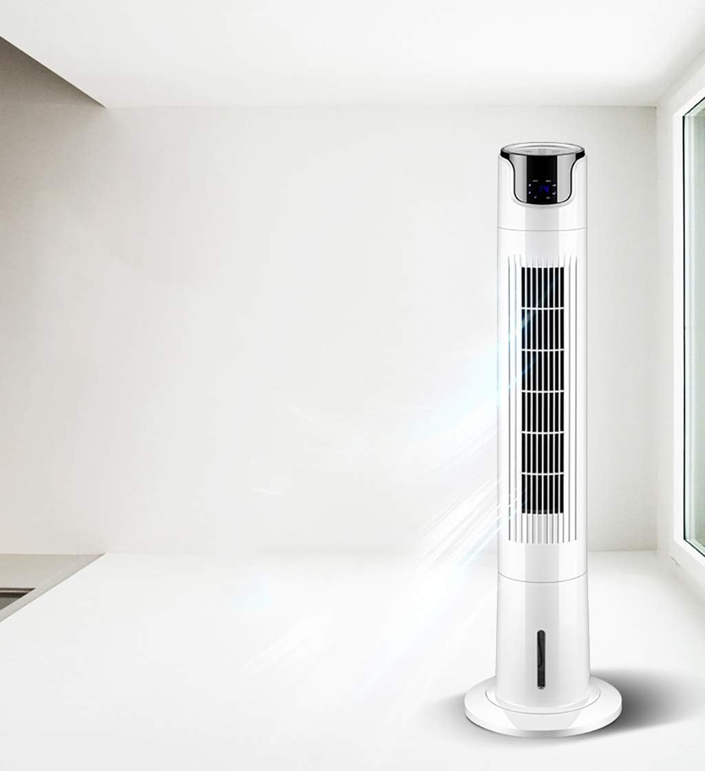 Tower Type Air Cooler Remote Air Purifier Silent Air Conditioner Air Purification Suitable for Living Room Bedroom Kitchen Etc White 110x30cm