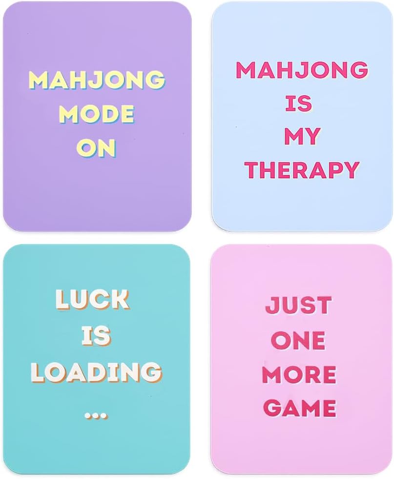 4 PCs Mahjong Shufflers,Mahjong Shuffle Cards for Easy Tile Mixing, Mahjong Accessories, Mah Jong Gifts for Women (Pastel Candy)
