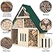 Bee House Hanging Insect Hotel – Natural Wooden Bee Hotel for Outdoors, DIY Insect Shelter for Garden, Yard, or Balcony – Attracts Pollinators Like Bees, Butterflies & Ladybugs