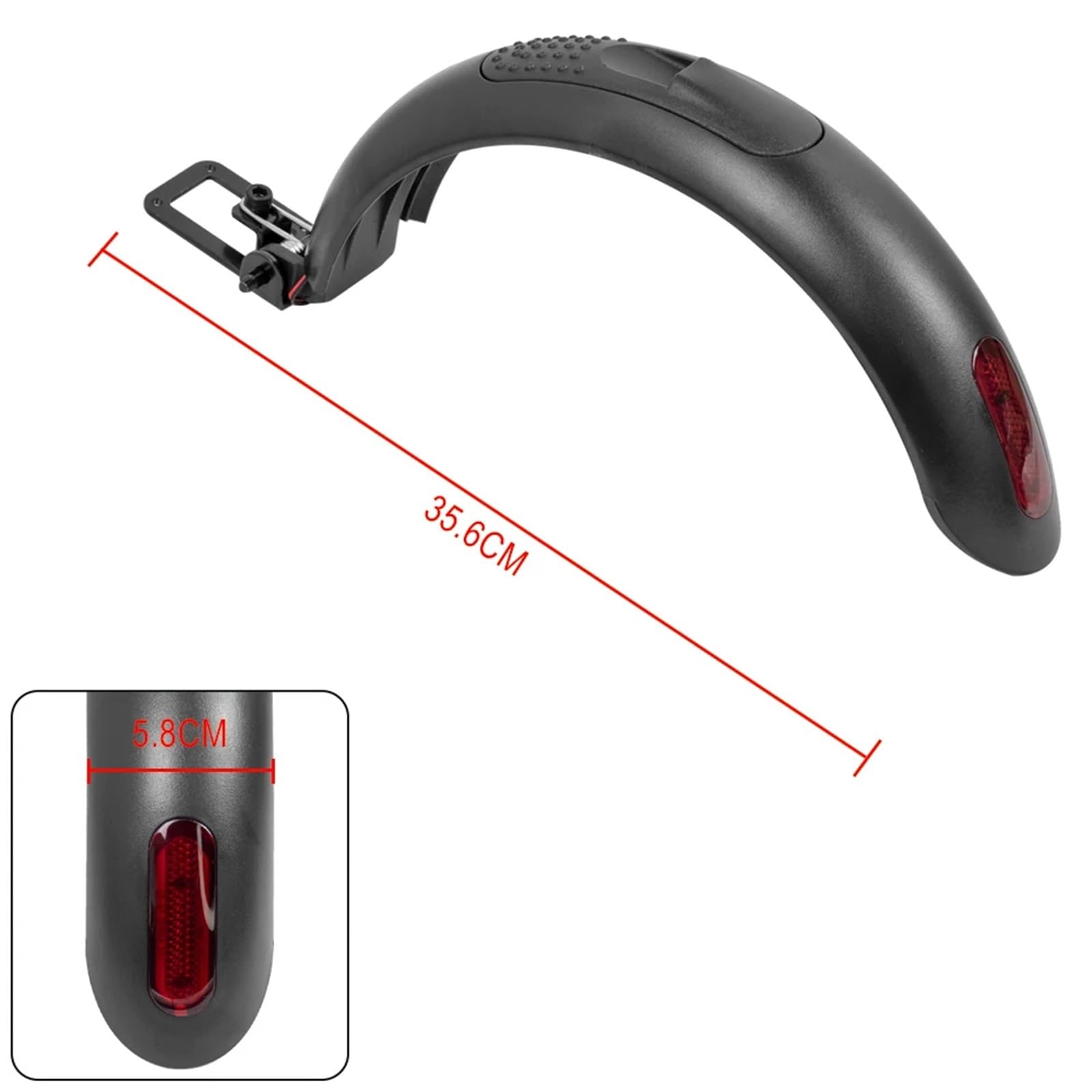 Guardabarros Patinete Guardabarros Trasero con luz for Scooter eléctrico Juego de Guardabarros Trasero Gancho de aleación de Aluminio Carcasa de plástico Piezas de luz Trasera