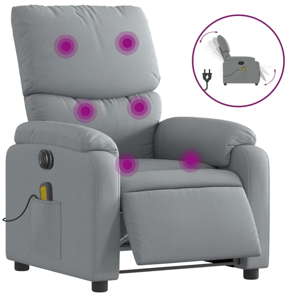 Sillón reclinable de Masaje eléctrico Tela Gris Claro, Sillón De Relax, Sillon Masaje Relax, Sillon Relax Electrico, Hogar Sillon Relax, Sillones Comodos, Sofa Tantra - 3204812