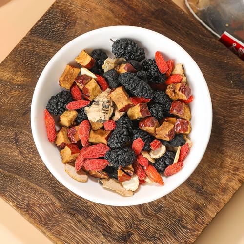 100g Gins/eng Five Treasures Tea:20 Individually Wrapped Bags,Chinese Herbal Blend with Goji Berries in 5g Pyramid Bags,Sup/ports Daily Wellness,Natural Energy & Relaxation - Image 8