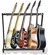 Guitar Stand for 5 Guitars, Foldable Universal Guitars Display Stand Rack, Multi Guitar Stand Sta...