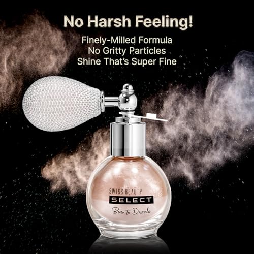 Image of Swiss Beauty Select Born To Dazzle Glitter Spray | Pearlescent Particles | Multidimensional Shine | High-Impact Glow | Lightweight & Blendable | Gentle On The Skin | For Body & Hair | Shade- Hollywood Glam, 5gm