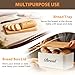 RYTOXILO White Bread Box for Kitchen Countertop, Metal Breadbox with One-Way Degassing Valve Bamboo Lid, Bread Storage Boxes Container for Homemade Bread, Sourdough Food Cutting Board for Counter