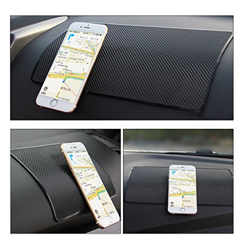 Eforcar Anti-Slip Mat,Car Dashboard Non-Slip Pad,Silicone Gel Car Anti-Slip Mat For Cellphone Ornaments Fixed Center Console Grid Holds Cell Phones,Sunglasses,Coins,Keys Etc - Black #TOP5