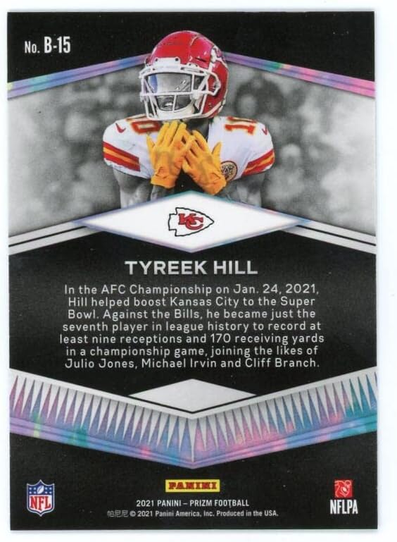 Miniatura 2 de Football Trading Card NFL 2021 Panini Prizm Brilliance #15 Tyreek Hill NM Near Mint Chiefs