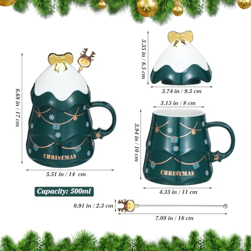 Weihnachtstasse Weihnachtsgeschirr Weihnachten Baum Tasse: Grün Weihnachtstassen Set Christmas Mug Weihnachtsbecher Groß Weihnachts Tasse – Bild 3