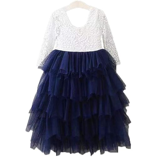 Topmaker Backless A-line Lace Back Flower Girl Dress