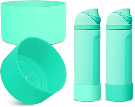 2PCS Silicone Boot for Owala 24oz FreeSip Water Bottle, Anti-Slip Scratch-Resistant Bottom Sleeve, Protective Sports Bottles Accessories, BPA-Free