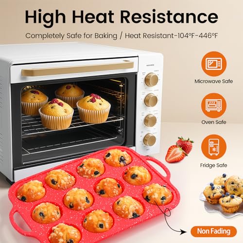 48% Off Fimary Reinforced Silicone Muffin Pans - 2 Pack - Image 7