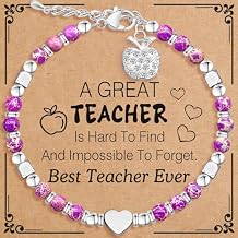 BOMAIL Teacher Appreciation Bracelet for Women Thank You Gifts for Women Teacher Appreciation Office Gifts for Coworkers Employee Boss Lady Manager Colleague Graduation Natural Stone Bracelet