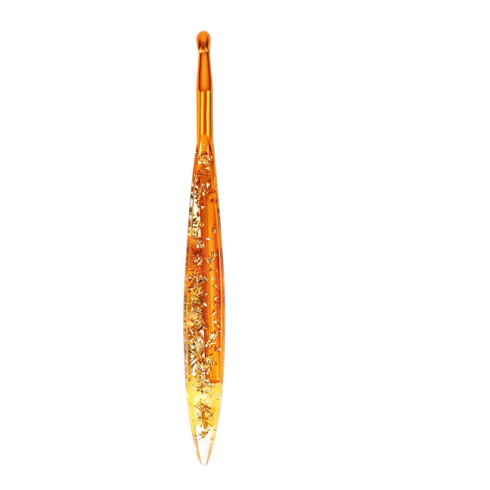 Tsophreniq Decorative Resin Floral Crochet Hook Aluminum Alloy Needle Portable for Knitting Projects Crafting Tool Crochet Hook with Floral Resin