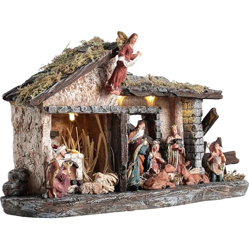image for Ultym Nativity Scene Set with LED Lights,15.3