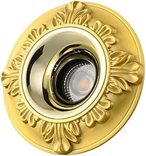 WLBHWL 4.5 Inch Led Recessed Lights Adjustable Eyeball Directional LED Recessed Lighting 3000K/4000K/6000K Selectable Ceiling Light Brass Gold Baffle Trim (1Pack)