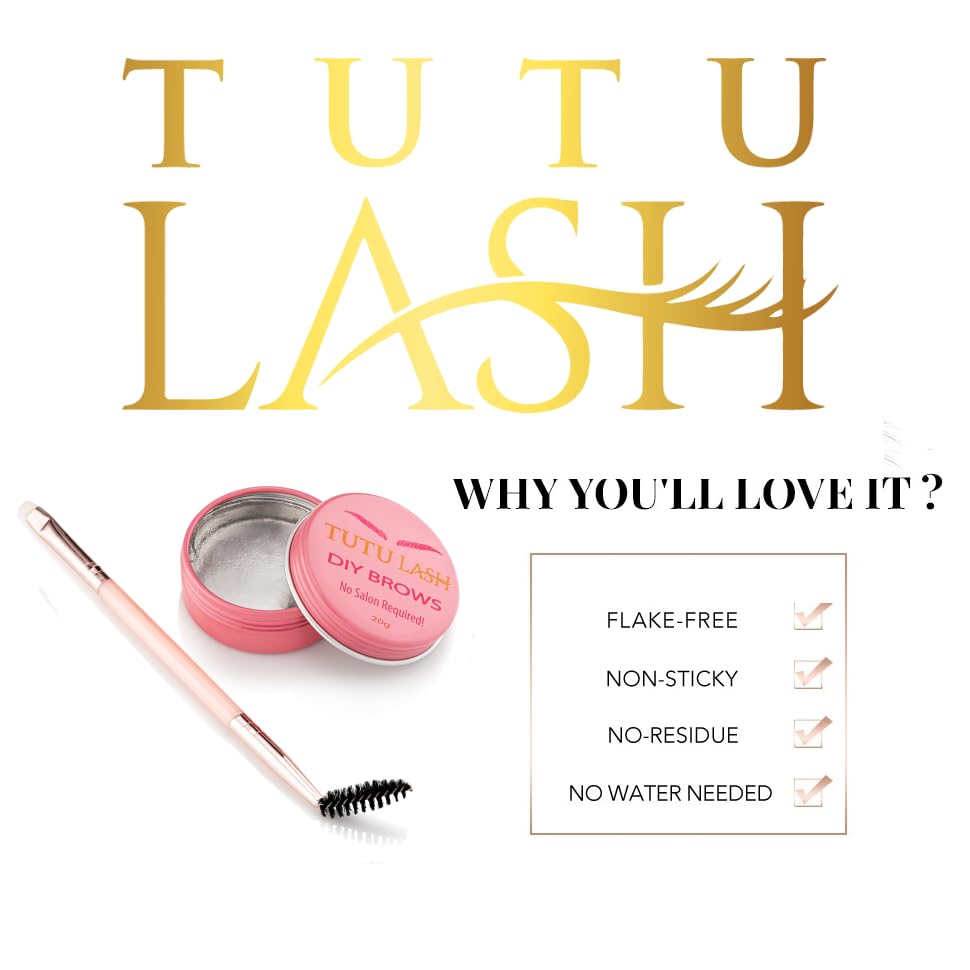 TUTU LASH DIY Brow Styling Gel, brow wax and double ended brush, daily brow lamination at home, eyebrow lamination - Image 3