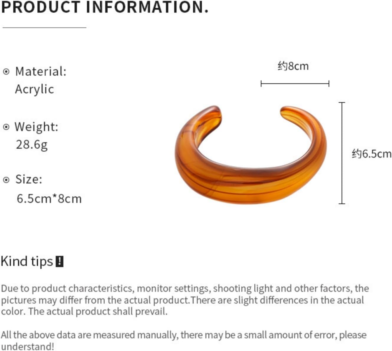 Chunky Acrylic Bracelet for Women,Vintage Candy Color Adjustable Bracelet Statement Irregular Geometry Wrist Bangle Classic Fashion Jewelry - Image 7