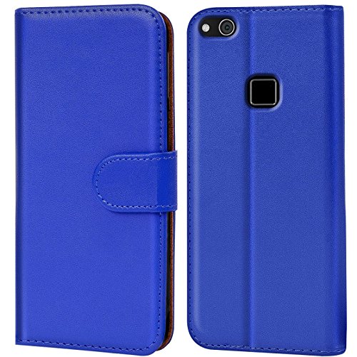 Verco custodia per Huawei P10 Lite, Case per P10 Lite Cover PU Pelle Portafoglio Protettiva, Blu