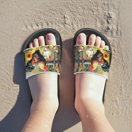 Image of Unisex Slides for Girls Boys Comfortable Slippers Slides Non-slip Shower Shoes House Fashion Thick for Indoor & Outdoor Gifts