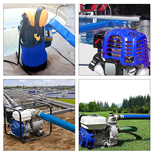 2" X 100′ Pvc Lay Flat Water Pump Discharge Hose With Aluminum Pin Lug Fittings, Heavy Duty Reinforced Pool Backwash Hose Assembly #TOP6