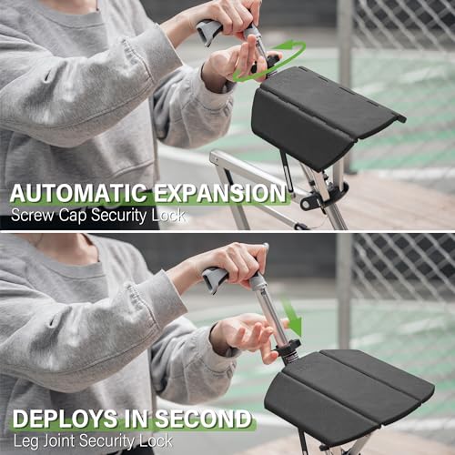 Image of STEP2GOLD Ta-Da Chair, Portable Trekking Hiking Pole, Folding Walking Stick with Seat, Walking Cane with Chair, Foldable Chair, Lightweight Aluminum, Easy Carry and Storage, Anti-Slip