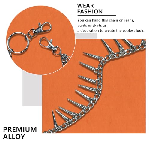 Jean Chain, DIY Layered Wallet Chain for Men Women, Biker Cross Chains for Pants, Rock Jeans Chain with Rivet, Hip Hop Punk Goth Accessories3