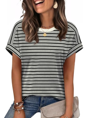Image of WIHOLL Womens Tops Short Sleeve Shirts Summer Outfits 2026 Spring Dressy Casual Clothes Clothing