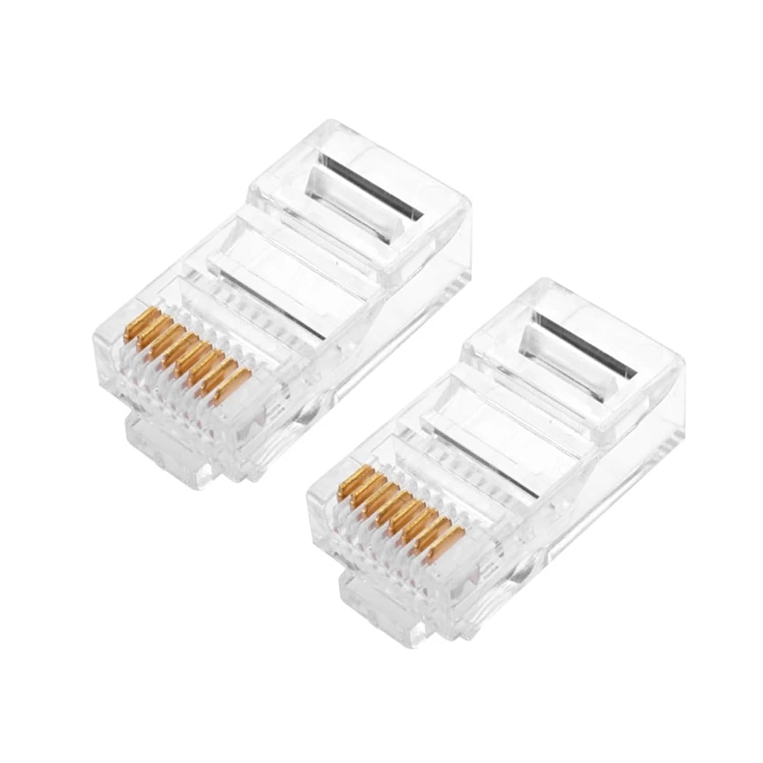 50pcs RJ-45 Ethernet Cable Module in Network Connector for UTP Cat5 Cat5e RJ45 Network Cable Crystal Head 8P8C