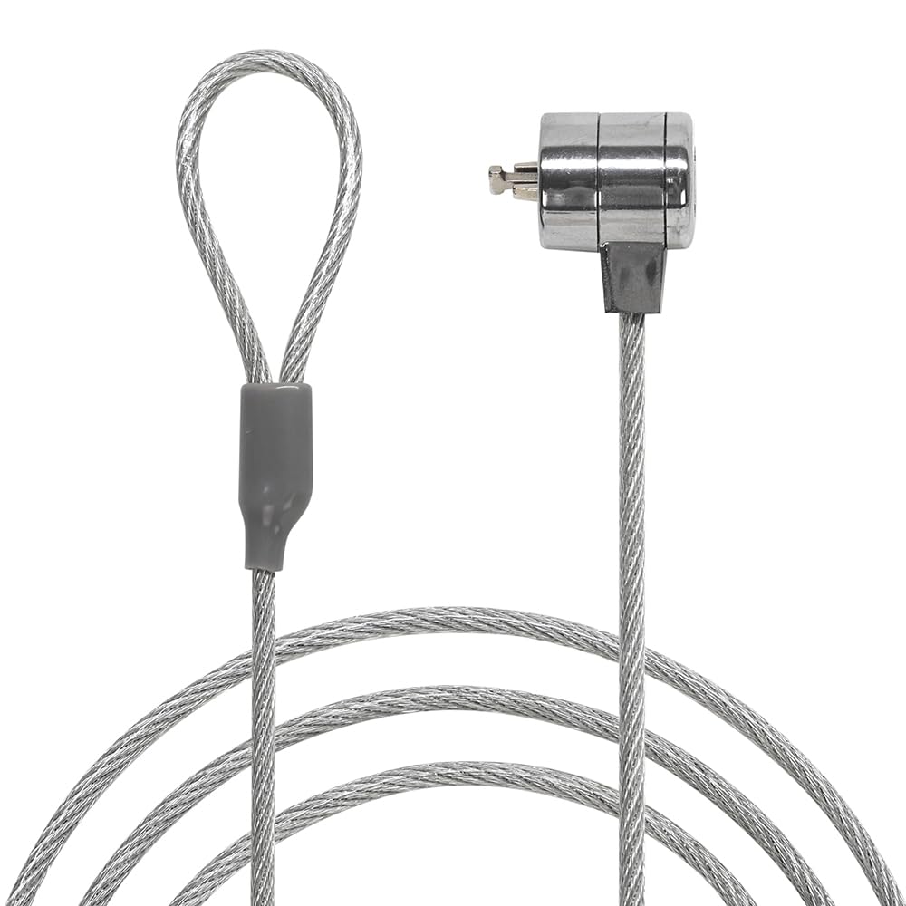 Waytex Câble Antivol PC, Câble de Sécurité Verrouillable à Clé pour Ordinateur Portable, PC, Smartphone, Tablette - Longueur 1,​10m