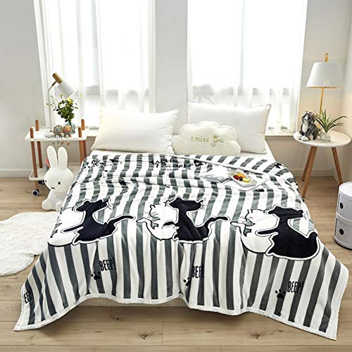 Sticker Superb Flauschige Wohndecke Dünne Plüschdecke, Niedliche Pink Streifen Blau Brown Grau Cartoon Tier Mikrofaser Fleecedecke Bettwäsche Kuscheldecke Tagesdecken (Cat, 120x200 cm)