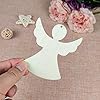 Creaides 20pcs Angel Wood DIY Crafts Cutouts Wooden Angel Shaped Hanging Ornaments with Hole Hemp Ropes Wood Tags for Wedding Birthday Christmas Party Decorations #3