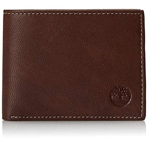 Timberland mens Blix Slimfold Leather Wallet, Brown, One Size
