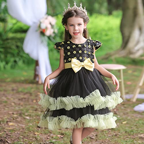 Vestidos de princesa para niñas con falda tutú de flores para disfraces de Halloween 3