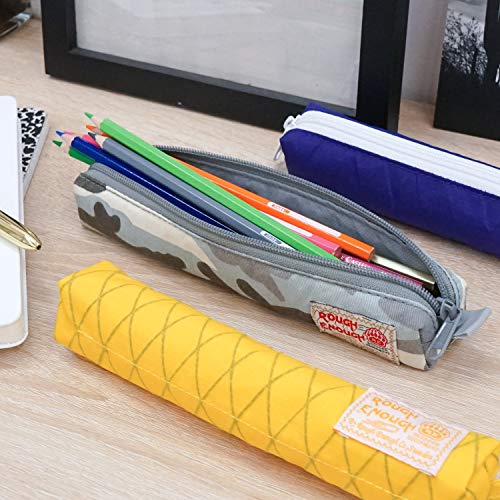 Rough Enough Slim Cute Cool Japanese Small Pencil Case Pouch Pen Holder Organizer Bag with Zipper for Teens Girls Boy Kids Adults School Student Stationery Art Paint Supplies Office Desk Accessories - Thumbnail 7