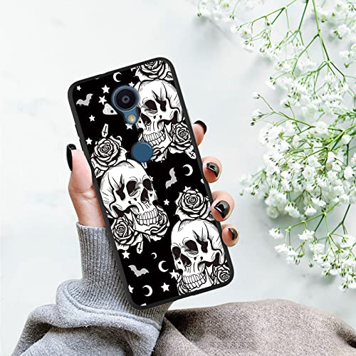 Ryuithdjp For Sharp Rouvo V Phone Case With Skull Design + Universal Finger Strap Stand, For Sharp Rouvo V Case, Soft Tpu Cover With Phone Finger Kickstand #TOP4
