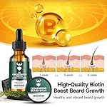 Beard Growth Kit - 2X Concentration Biotin for Men, Natural Argan, Jojoba Oils and Vitamins (Cedarwood) - Image 3