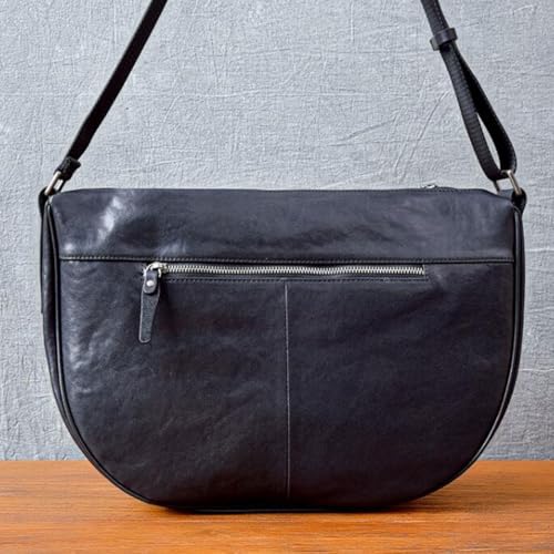 Mens Messenger Shoulder Bags Crossbody Bags Travel Bags Waist Packs Genuine Leather Casual Daypacks 15.3Inch4