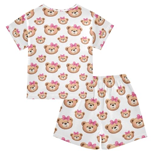 Cute Teddy Bear Pajama Set Pajamas Sleepwear Nightwear Loungewear Clothes Set B04042282