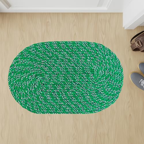Image of Doormat for Home Entrance Large|Handmade Cotton Doormat | Quick Dry, Washable Door Mat for Home, Bathroom & Bedroom (33X53) (Green)