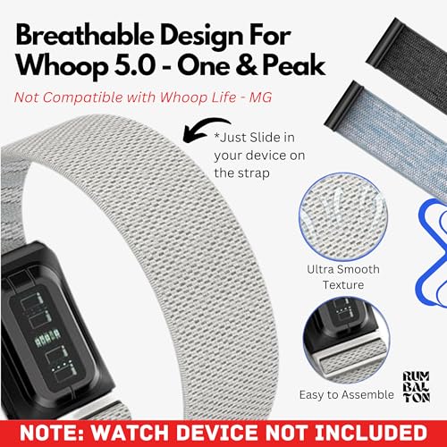 Image of Nylon Strap Compatible with Whoop 5.0 Band Strap - Durable, Adjustable Fitness Tracker Strap | Breathable, Comfortable Bands for Workout, Sleep, and Health Monitoring (Device Not Included) (Desert White)