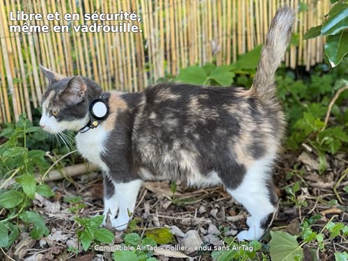 AirTag Cat Collar, Reflective Breakaway Collar with Bell, Adjustable, Soft Nylon, Compatible with Apple AirTag - Image 2