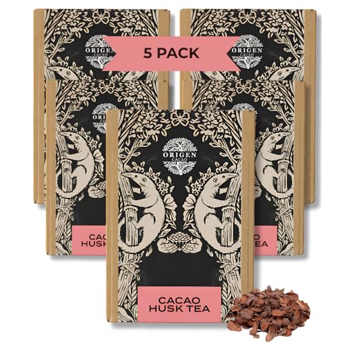 Origen Cacao Husk Tea – 100% Natural Cacao Shell – Zero Sugar, Caffeine-Free Superfood – Healthy Chocolate Tea Alternative to Coffee – Rich in Antioxidants & Iron (2.5 lb)