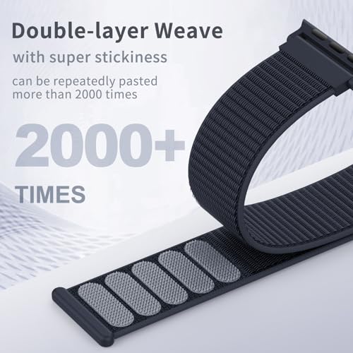 DigiHero Nylon Sport Loop Compatible with Apple Watch Straps 46mm 44mm 42mm 40mm 45mm 41mm 49mm 38mm, for iWatch Series 11 10 9 8 7 6 5 4, SE Ultra 3 2 1, Ink, 46mm/44mm/45mm/49mm - Image 2